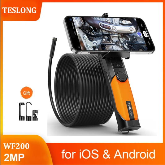 Borescope Inspection Camera - Teslong WF200 Wireless 2.0 MP HD Borescope Camera for Iphone&Android WiFi