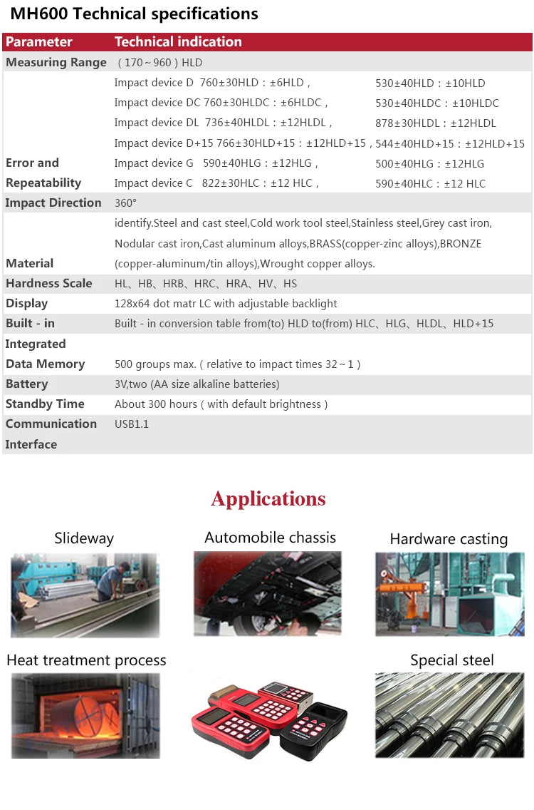 Hardness Tester - Mitech MH600