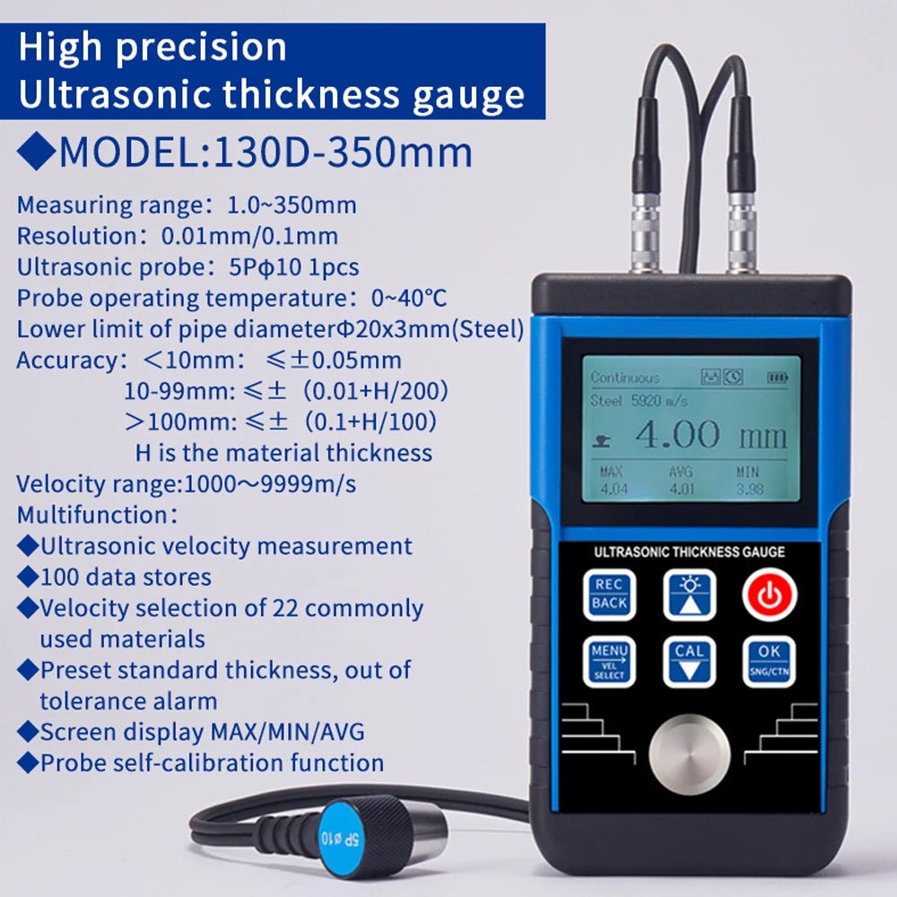 Ultrasonic Thickness Gauge - TM130 Upgraded Model
