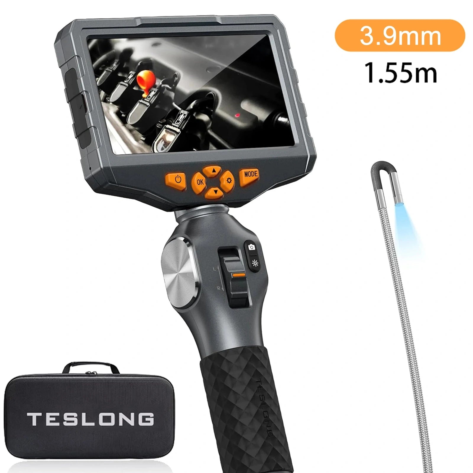 Borescope - TESLONG TD500 Articulating Probe - 5 Inch Monitor with WIFI Cosmetic Damage