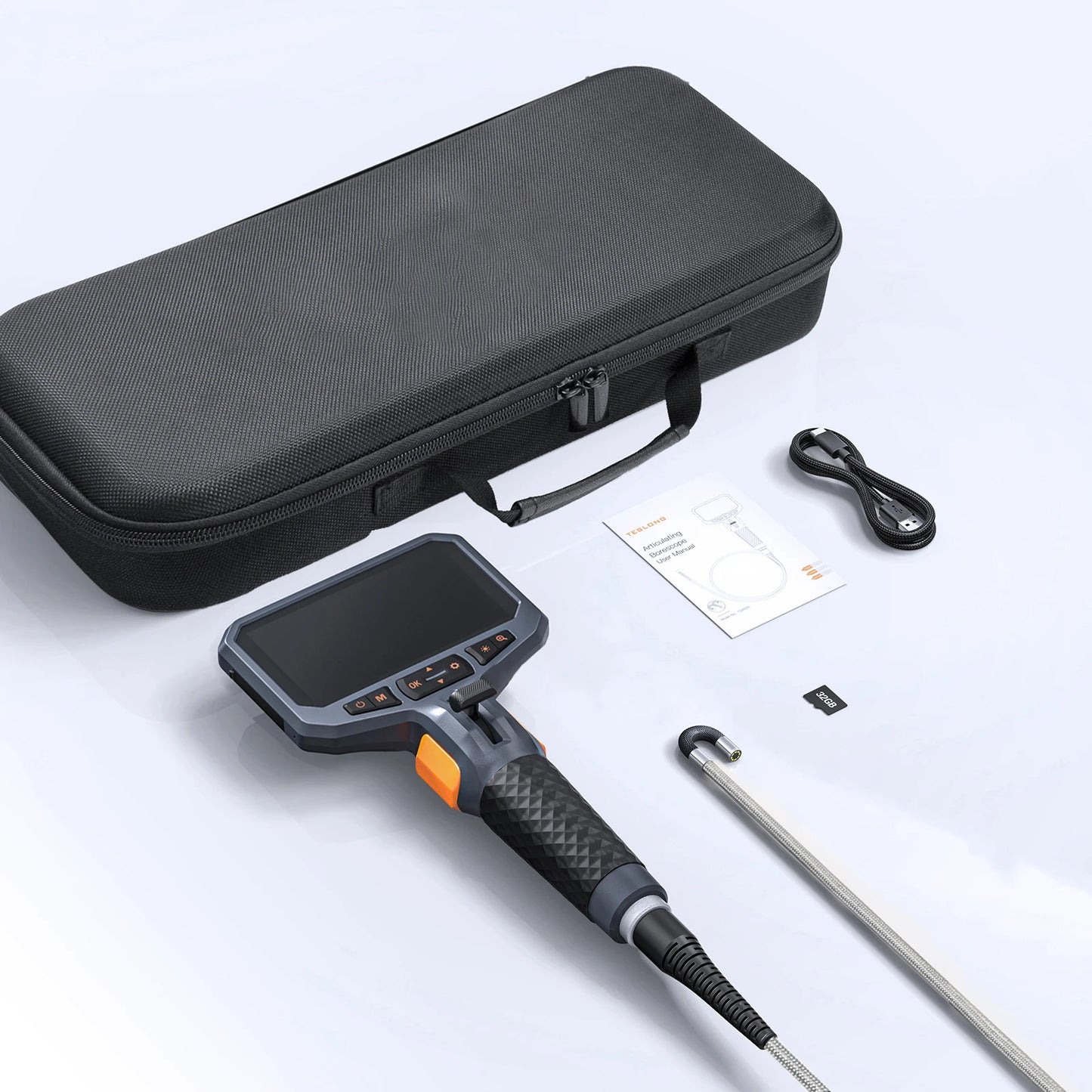 TESLONG TD450S Articulating Borescope 4.5 Inch IPS LCD Monitor