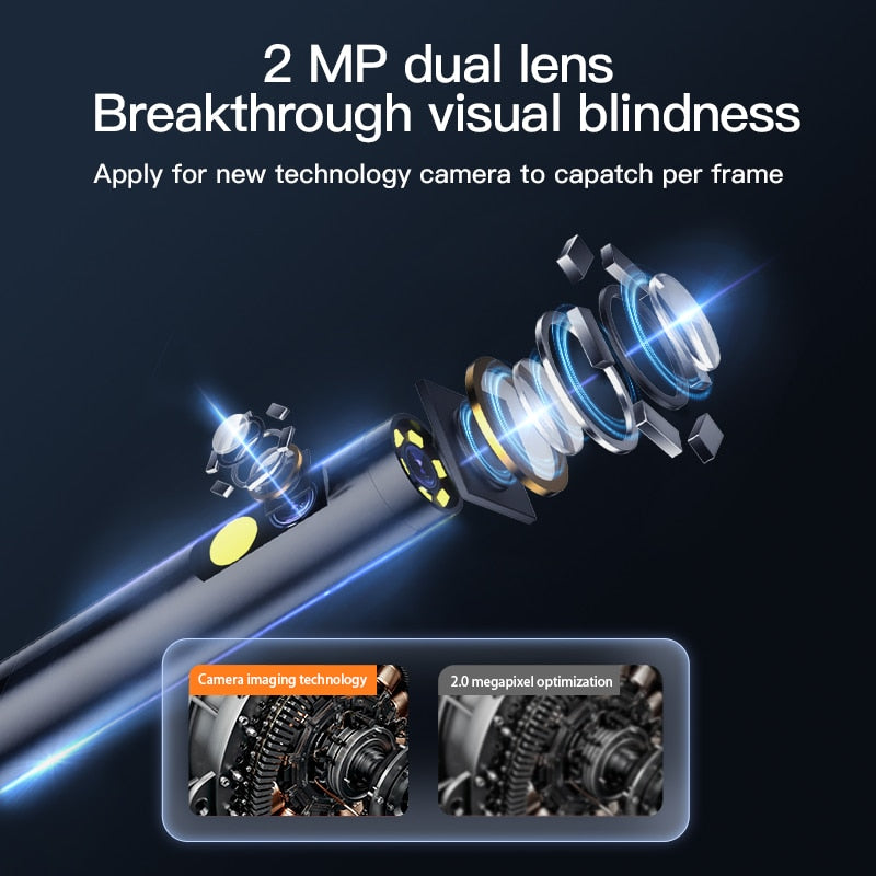 Borescope Inspection Camera - Single or Dual Lens, 5 inch IPS 1080P with Flexible Probe
