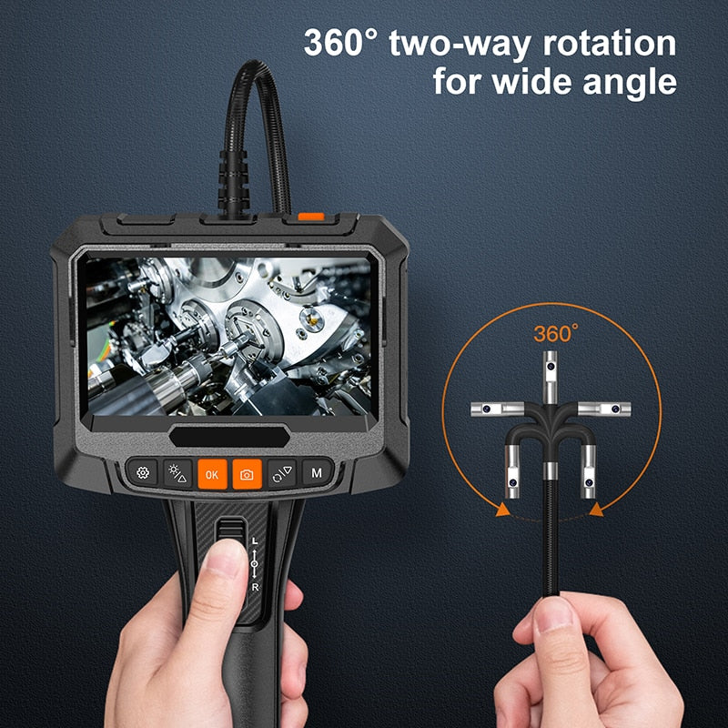 Borescope Inspection Camera - 1080P 5 " IPS LCD Steering Single or Dual Lens Borescope