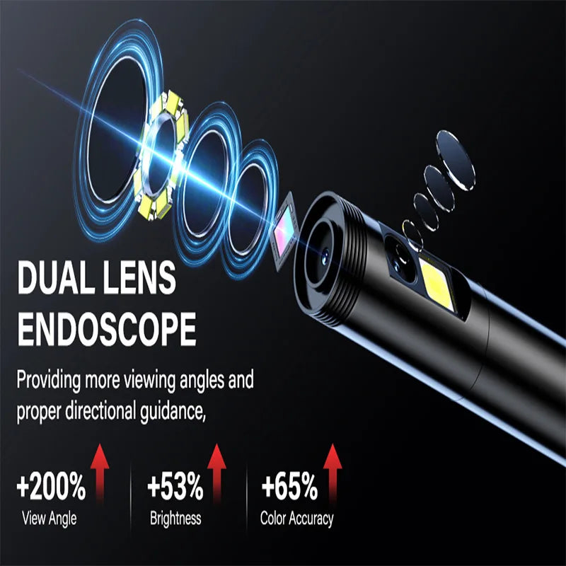 Borescope - 5‘’ IPS Screen Portable 8MM HD1080P New Upgraded Model