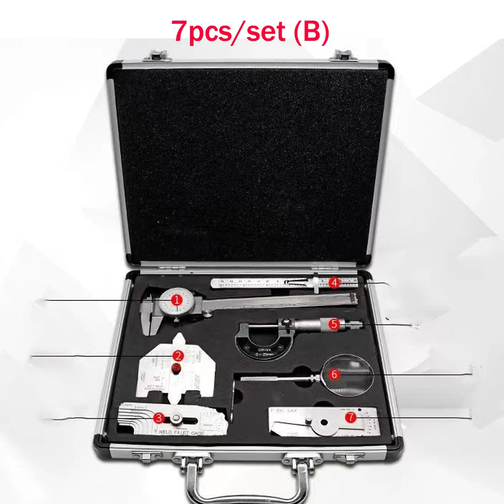 Welding Pit Gauge Inspection Combination Kits - 5/7/13/16 peices