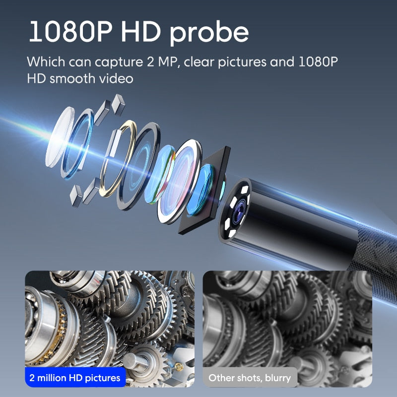 Borescope Inspection Camera - Articulating 4 -Way 360° Steerable Probe With LED