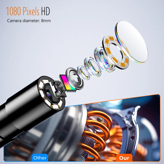 Borescope - 4.3'' IPS Screen Borescope 1080P Camera with 8MM Probe