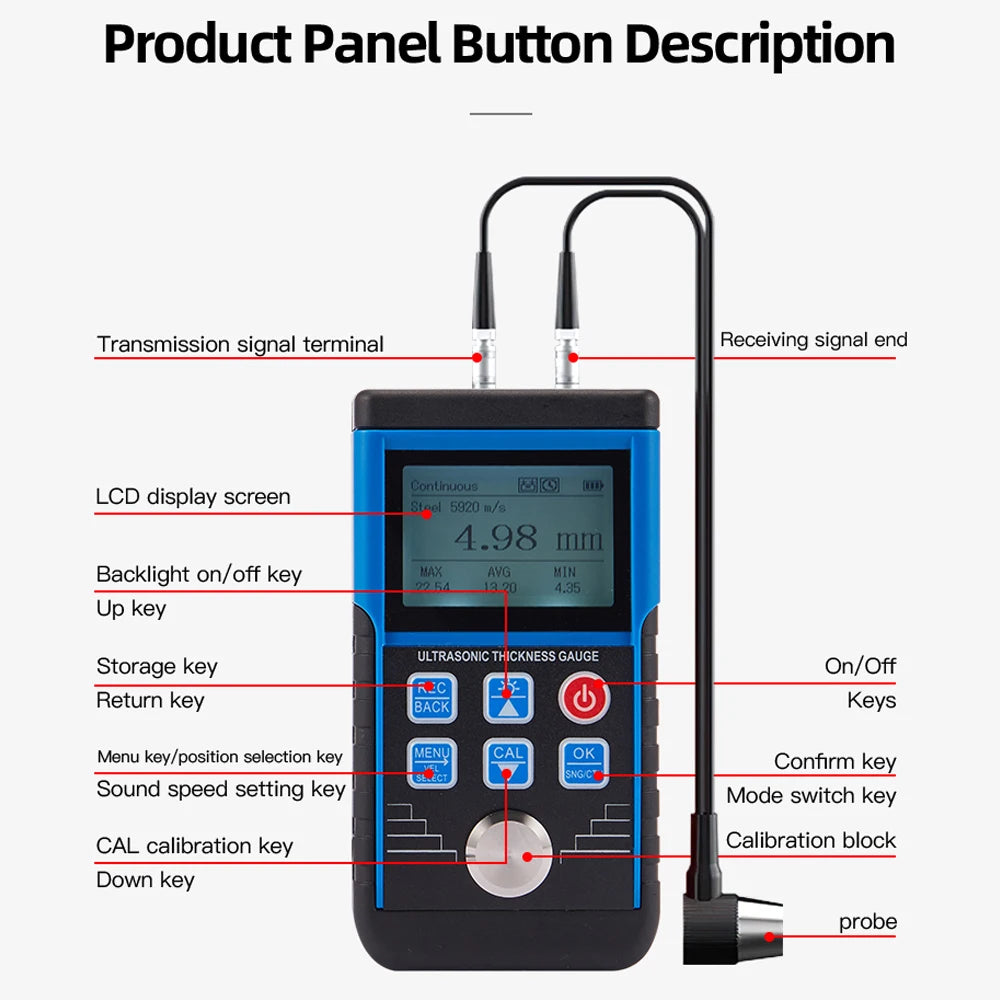 Ultrasonic Thickness Gauge - TM130 Upgraded Model