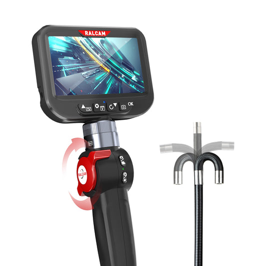 Borescope Inspection Camera - 4.3" IPS LCD Screen Two Way 360° Steering 6.2mm or 8.5mm Lens