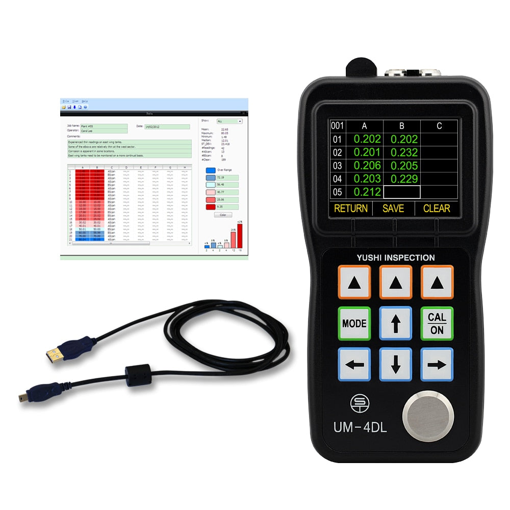 Ultrasonic Thickness Gauge - YUSHI UM-4 Series Digital A Scan