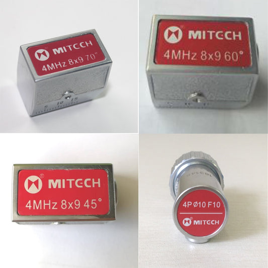 Mitech Probe Set 4x - Angle Beams x3 + 0º Dual Element Probe