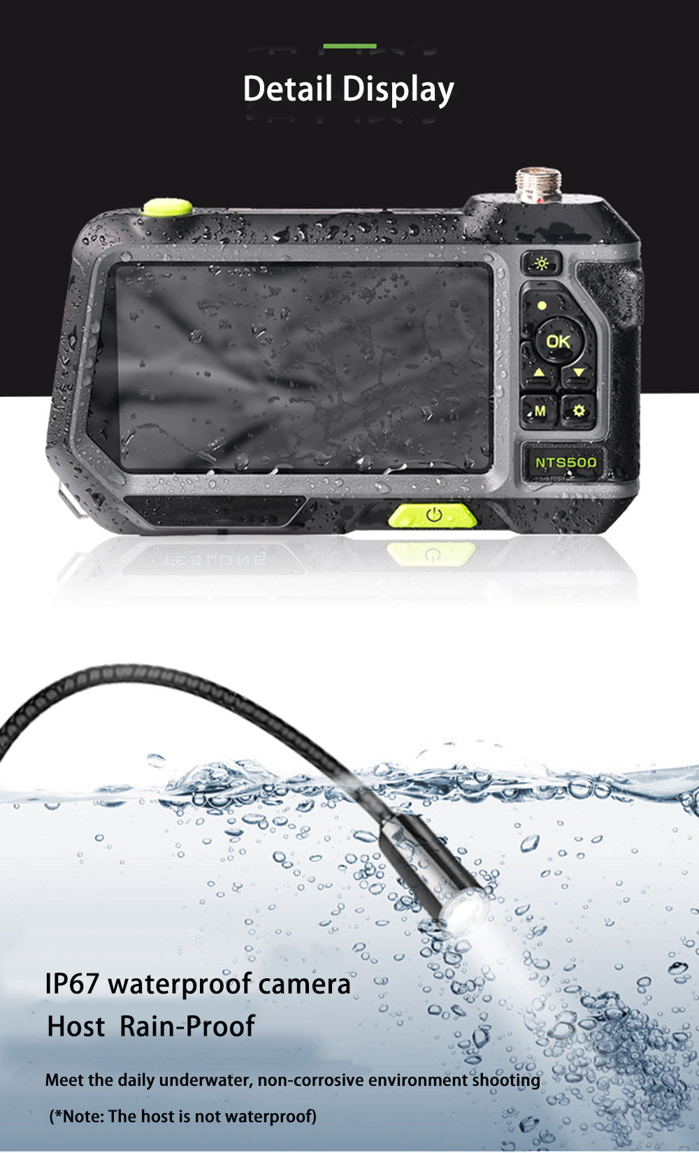 Borescope Inspection Camera - Teslong NTS500 5in LCD Monitor