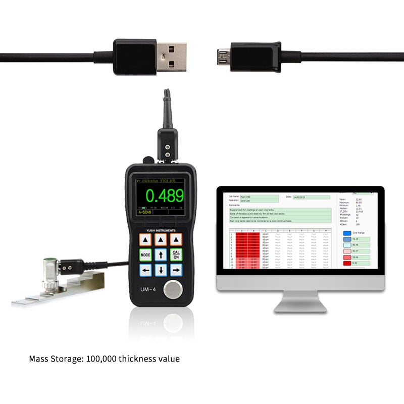 Ultrasonic Thickness Gauge - YUSHI UM-4 Series Digital A Scan