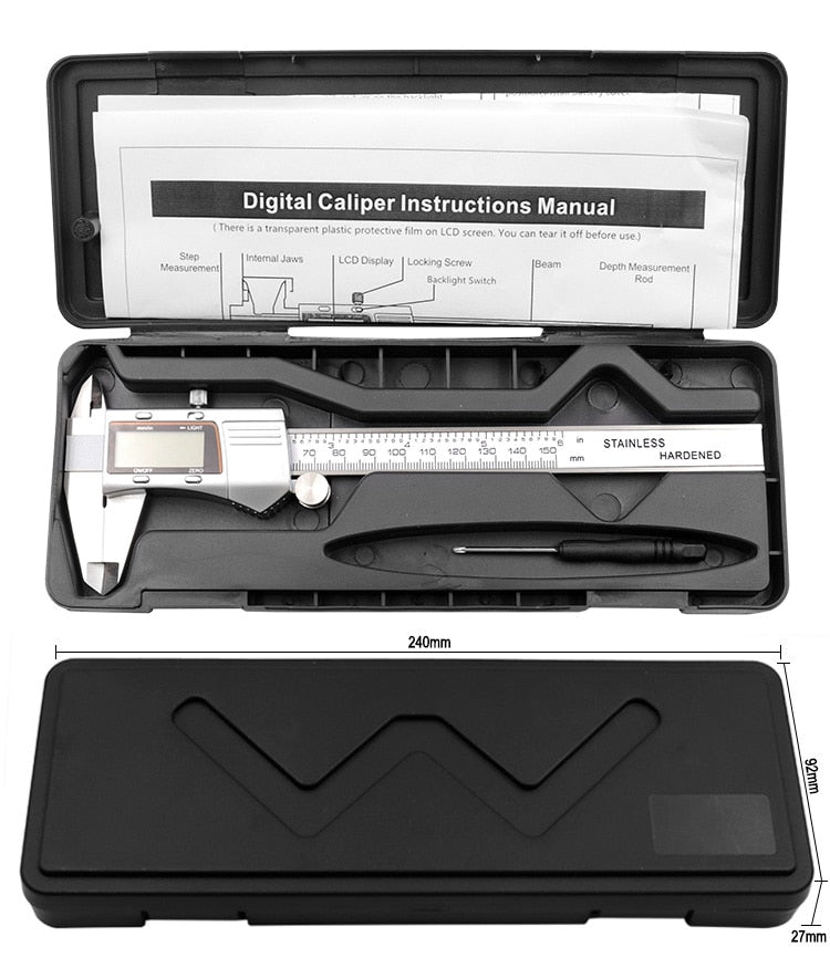 Vernier Caliper 0-150mm - Stainless Steel LCD Digital IP54