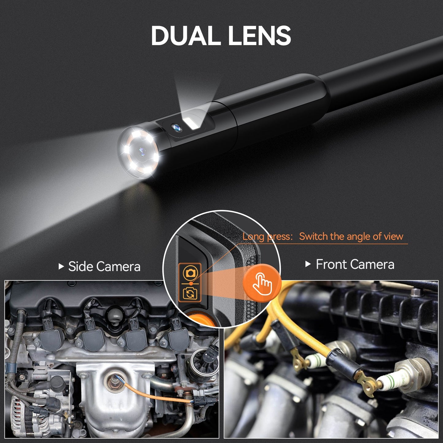 Borescope Inspection Camera - Teslong 4.3in HD Snake Inspection Camera - 5m length