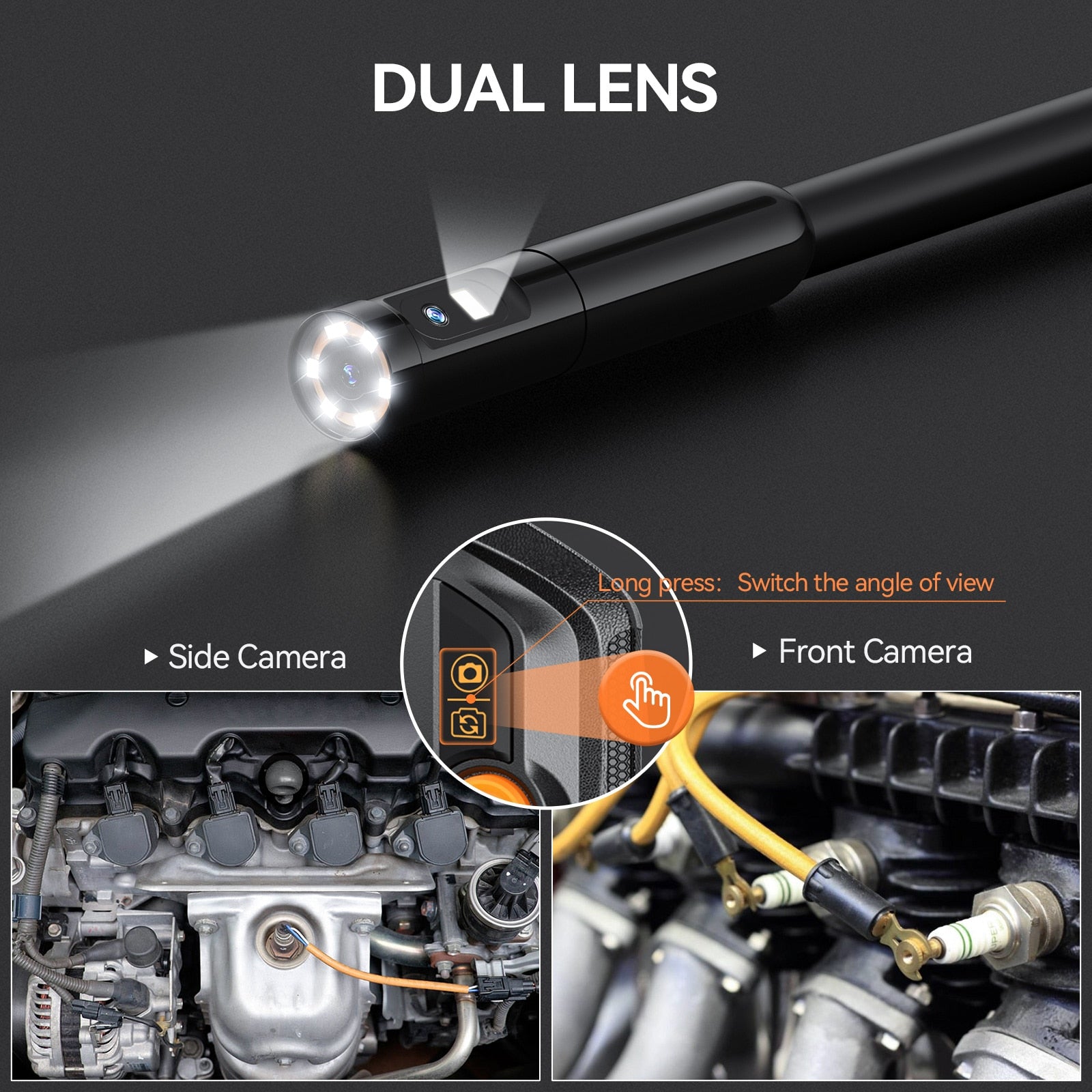 Borescope Inspection Camera - Teslong 4.3in HD Snake Inspection Camera - 5m length