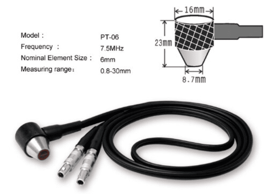 Mitech PT06 Probe Transducer 6mm 7.5MHz for Ultrasonic Thickness Gauge