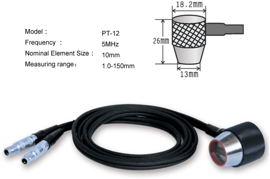 Mitech PT12 Probe Transducer 12mm 5MHz for Ultrasonic Thickness Gauge