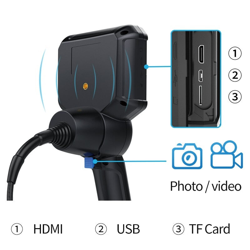 Borescope Inspection Camera - 360 Degree Steering with 6mm probe & 3.5in LCD Screen
