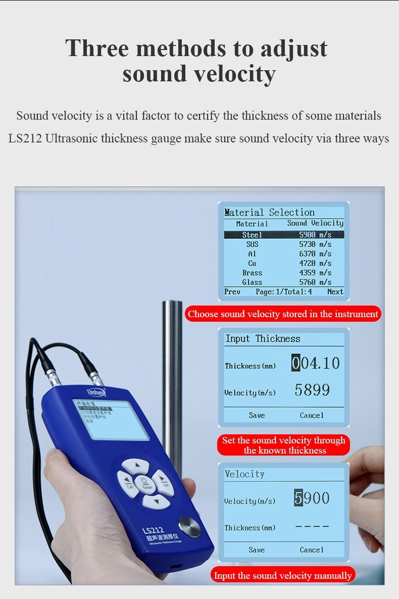 Ultrasonic Thickness Gauge - LS211 Range