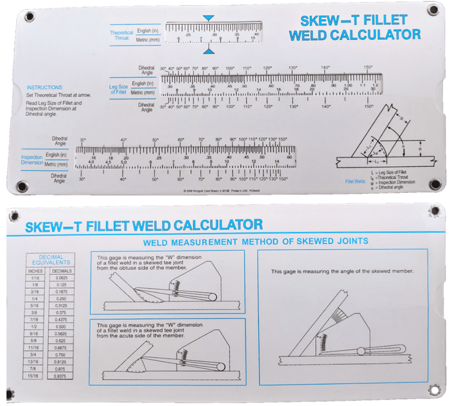 Welding Gauge - Skew-t Fillet Weld Gauge Gage Welding Inspection Tool