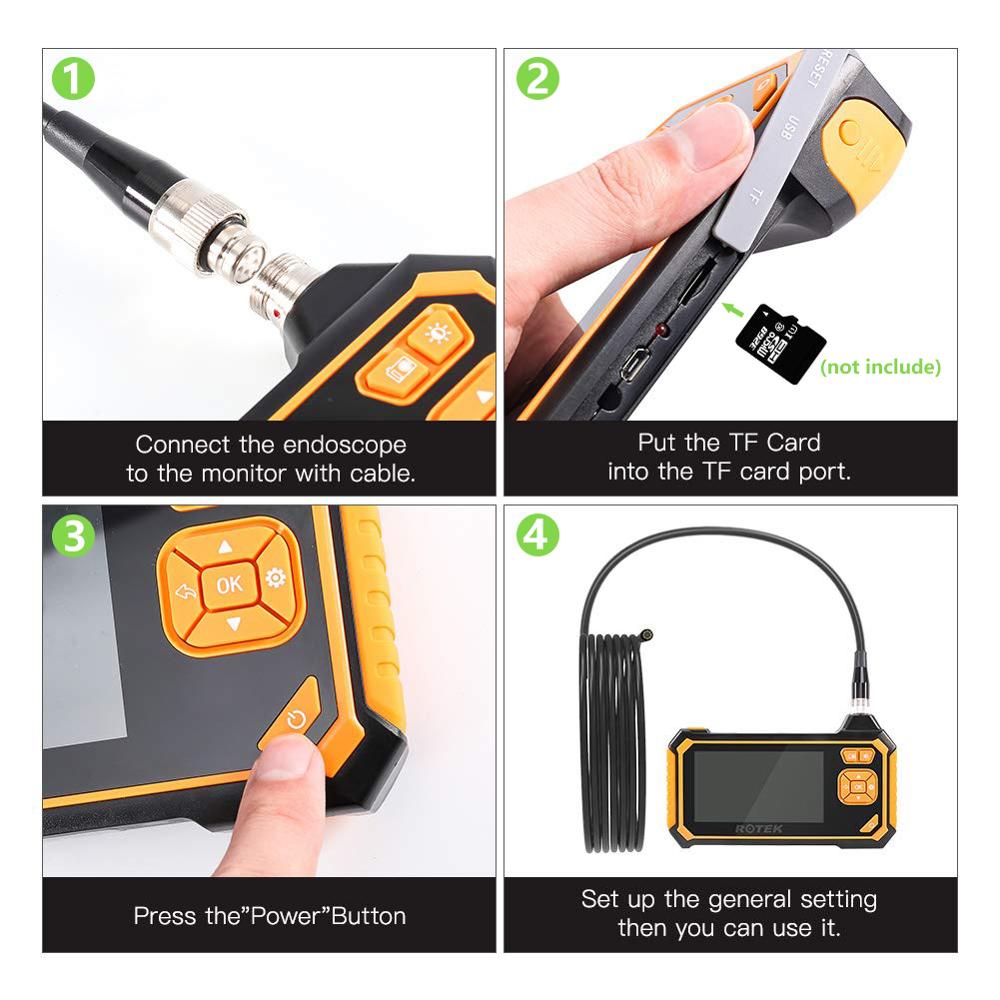 Borescope Inspection Camera - 4.3 INCH IPS SCREEN WITH 8.0 MM SINGLE or DUAL-LENS