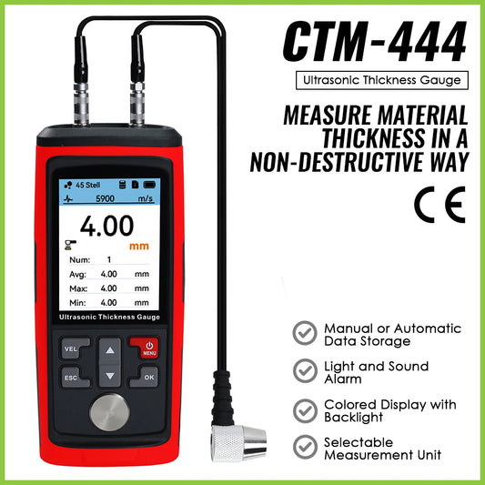 Ultrasonic Thickness Gauge - CTM-444 with Colour screen & Data-logger