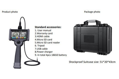 Borescope Inspection Camera - VS-GP Series Articulating Probe With 6in 1080P Touchscreen LCD