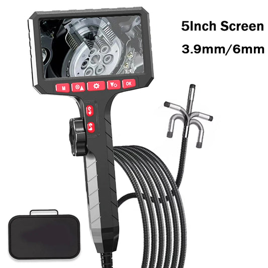 Borescope - 5 Inch Screen, 3.9/6.0/8.0mm Camera, HD 1080P with LED