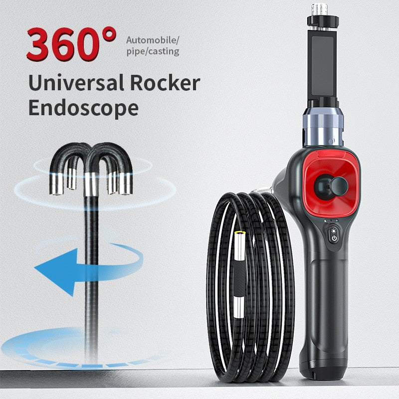 Borescope Inspection Camera - 4 -Way 360° Articulating 6.2mm Probe With LED For iPhone Android PC