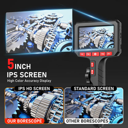 Borescope - 5 Inch Screen, 3.9/6.0/8.0mm Camera, HD 1080P with LED