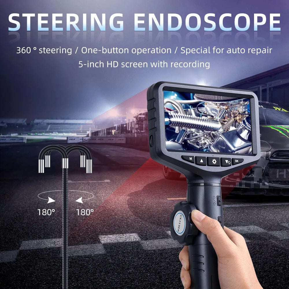 Borescope - WDL 5-inch IPS Color Screen Two-Way Lens