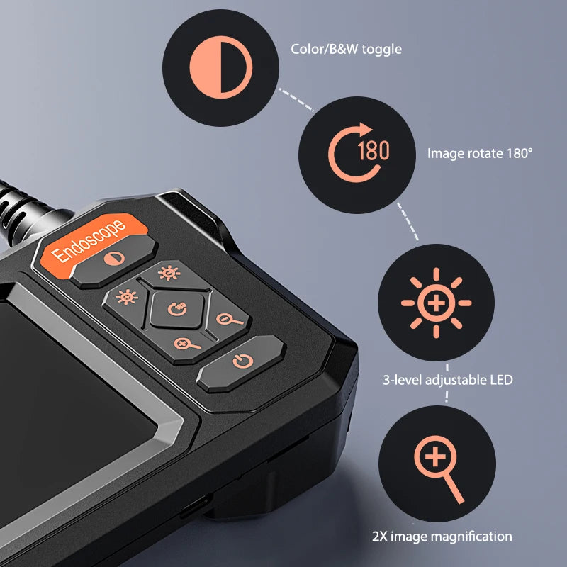Borescope - 4.3'' IPS Screen Borescope 1080P Camera with 8MM Probe