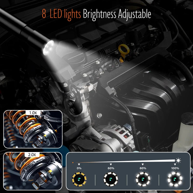 Borescope - 4.3'' IPS Screen Borescope 1080P Camera with 8MM Probe