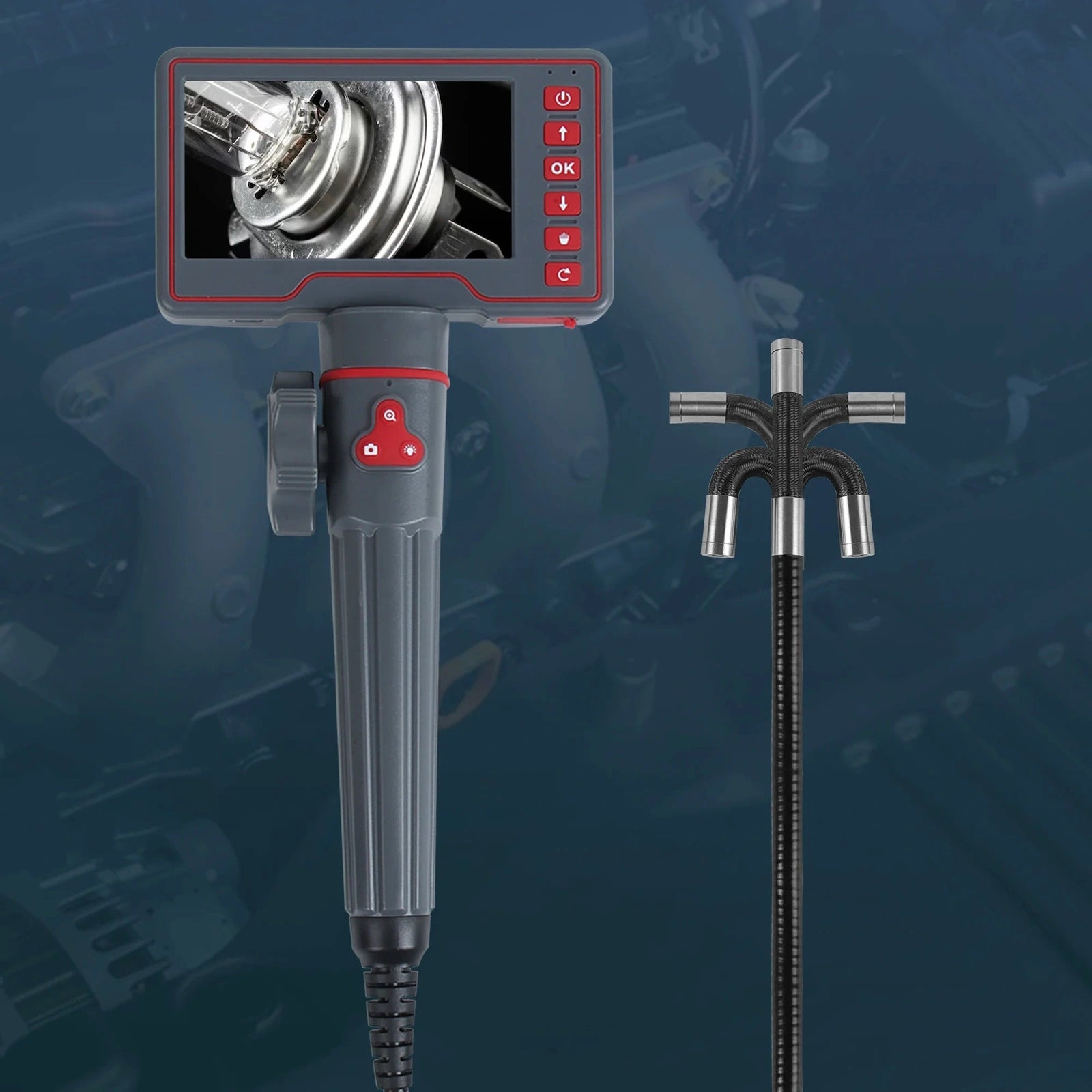 Borescope - 5in HD 1080P Screen, 180 degree Steering 6MM/8.0MM Probe Options
