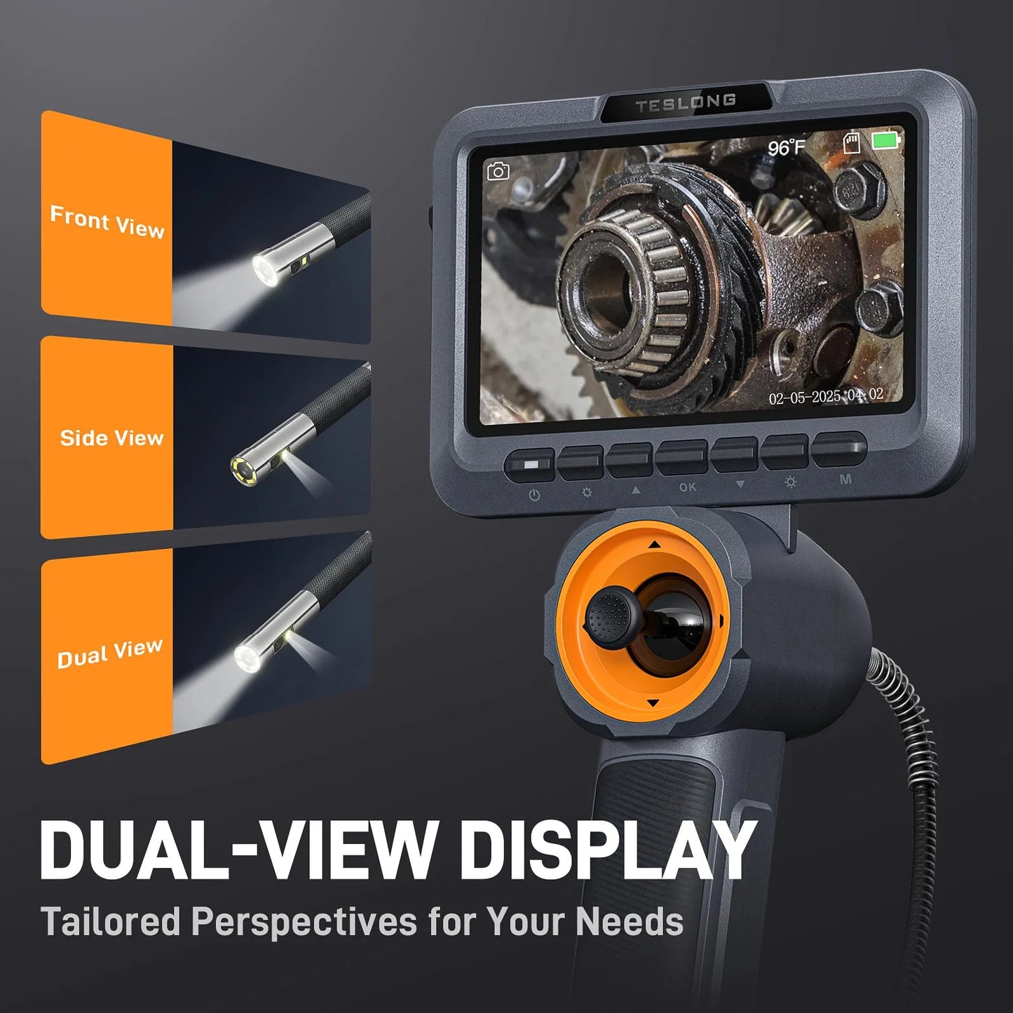 Borescope - Industrial Inspection Camera 6.5mm Dual Lens 4-Way Joystick Articulation