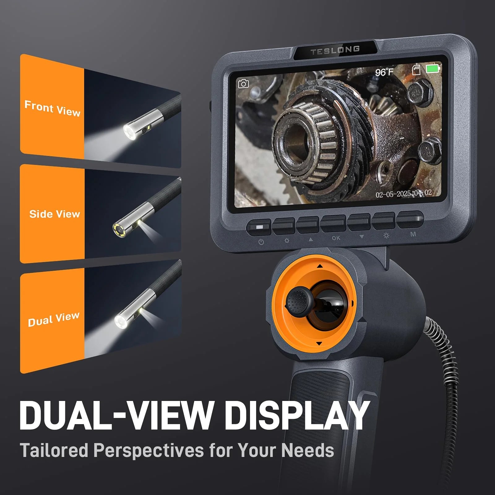 Borescope - Industrial Inspection Camera 6.5mm Dual Lens 4-Way Joystick Articulation