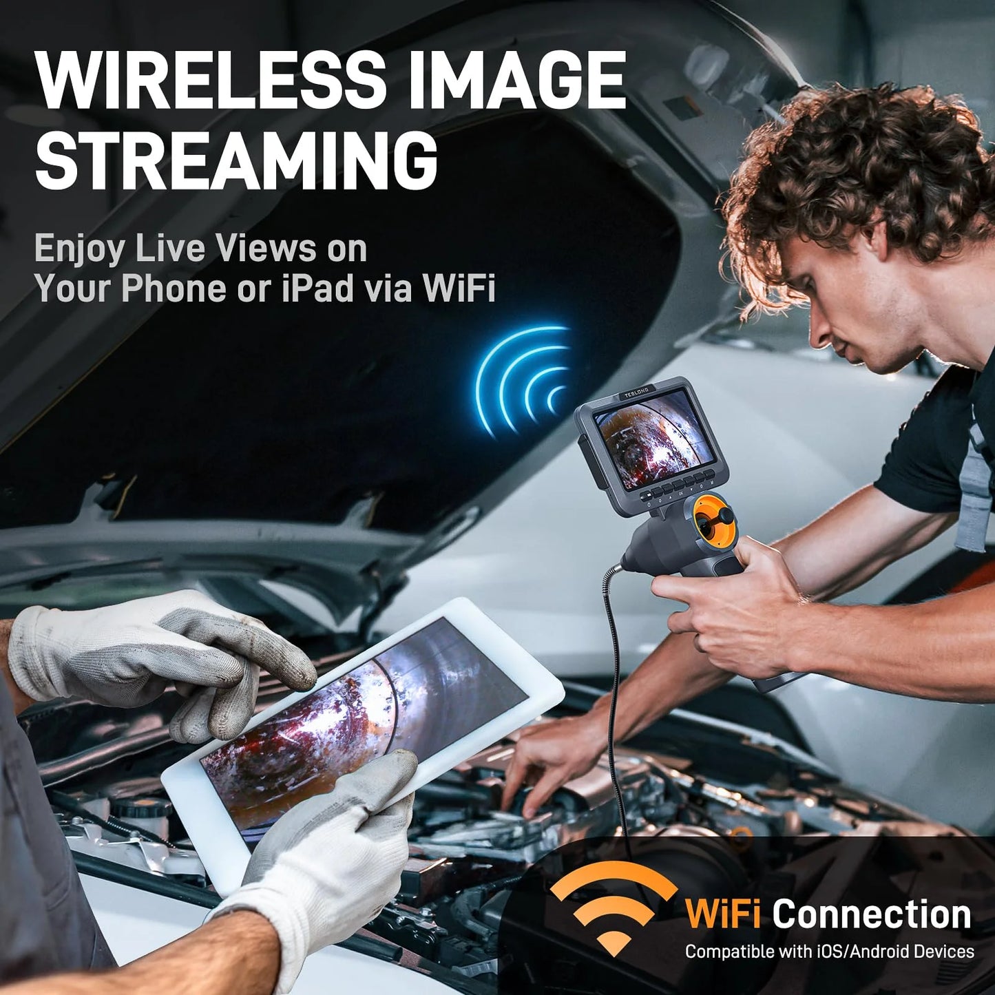 Borescope - Industrial Inspection Camera 6.5mm Dual Lens 4-Way Joystick Articulation