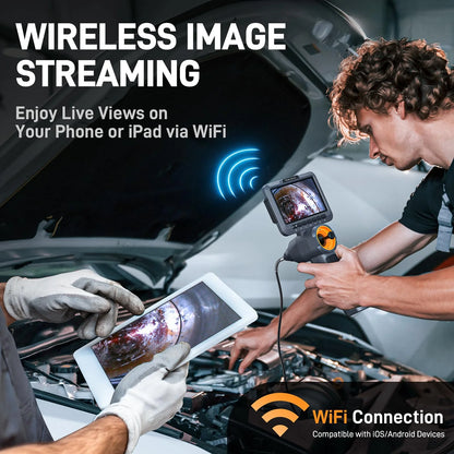 Borescope - Industrial Inspection Camera 6.5mm Dual Lens 4-Way Joystick Articulation