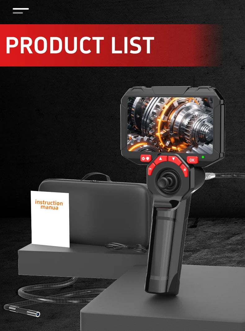 Borescope - TT40 Articulating Borescope 1080P 4.5 Inch IPS Four Way 720° Steering Endoscope Camera