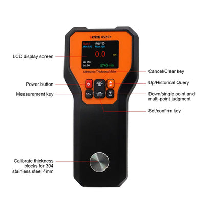 Ultrasonic Thickness Gauge - VICTOR 852C High Accuracy Non-Destructive Tester