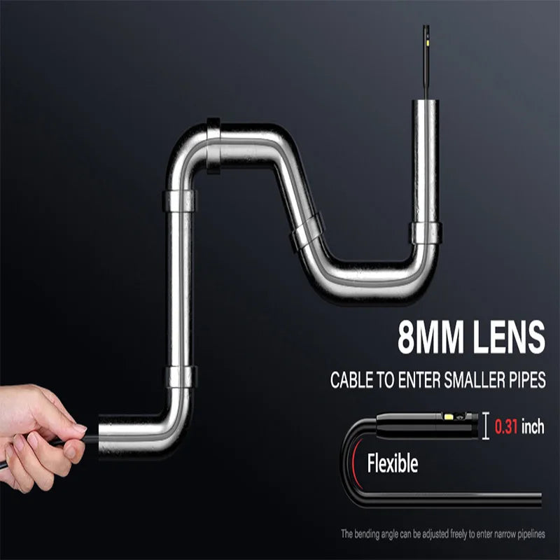 Borescope - 5‘’ IPS Screen Portable 8MM HD1080P New Upgraded Model