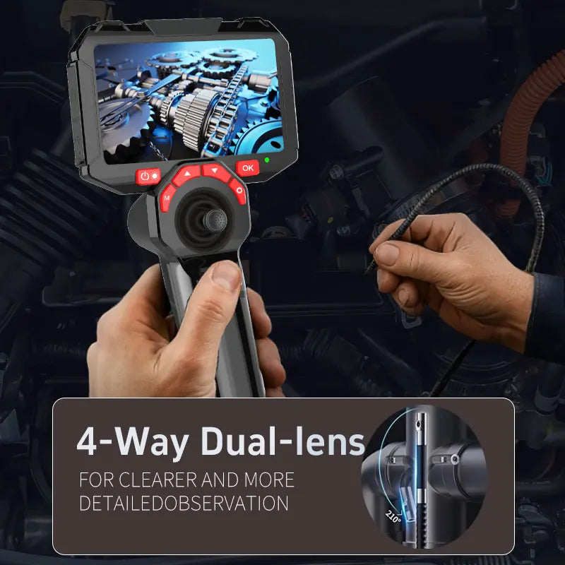 Borescope - TT40 Articulating Borescope 1080P 4.5 Inch IPS Four Way 720° Steering Endoscope Camera