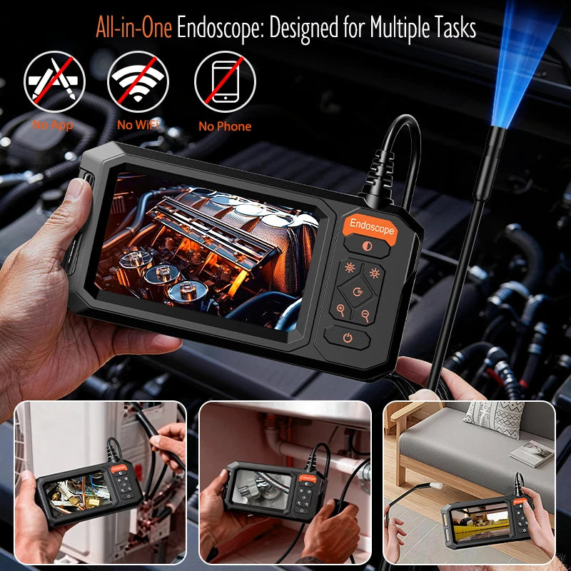 Borescope - 4.3'' IPS Screen Borescope 1080P Camera with 8MM Probe