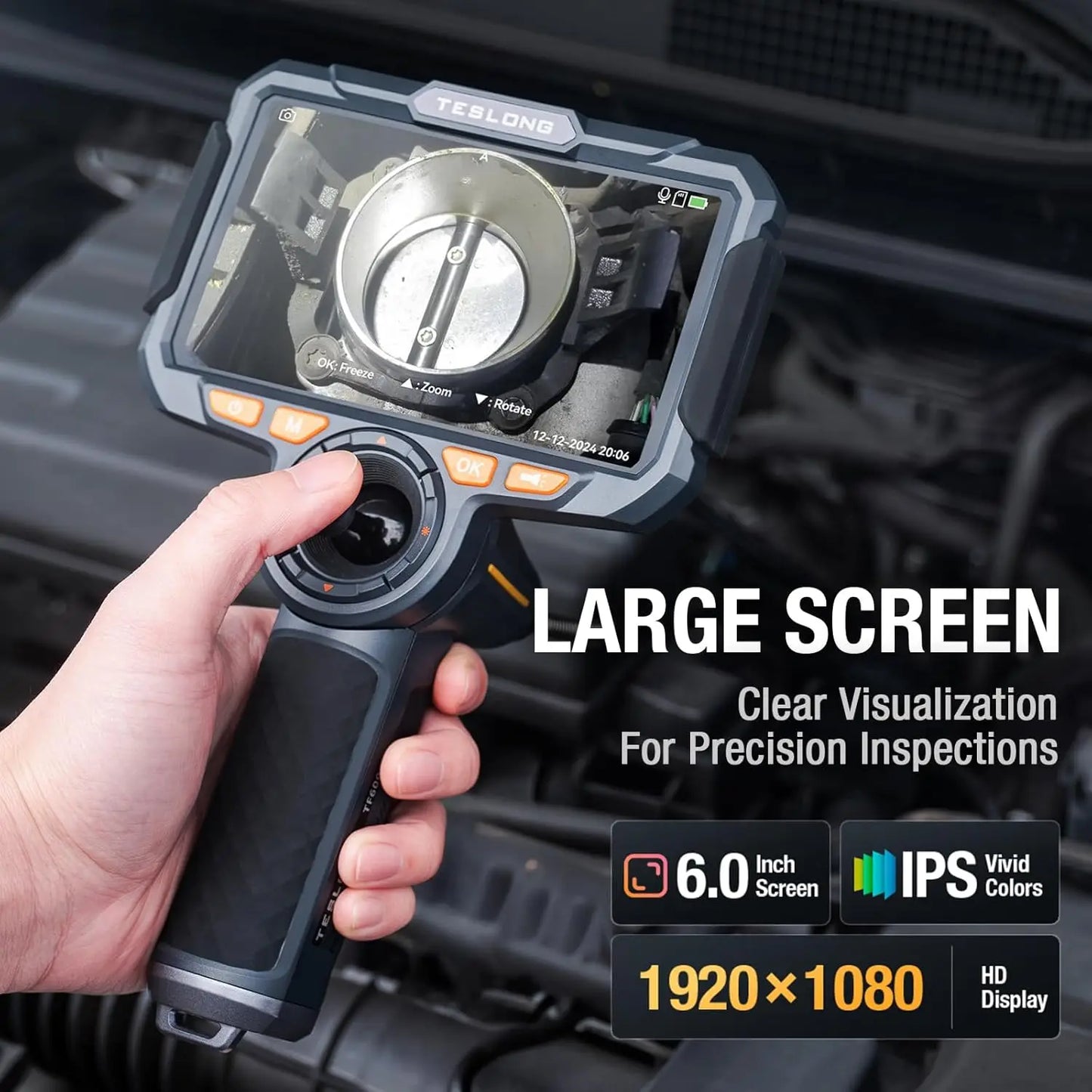 Borescope - Teslong TF600 6” IPS Screen 6.5mm dual lens 360 Articulating with WIFI