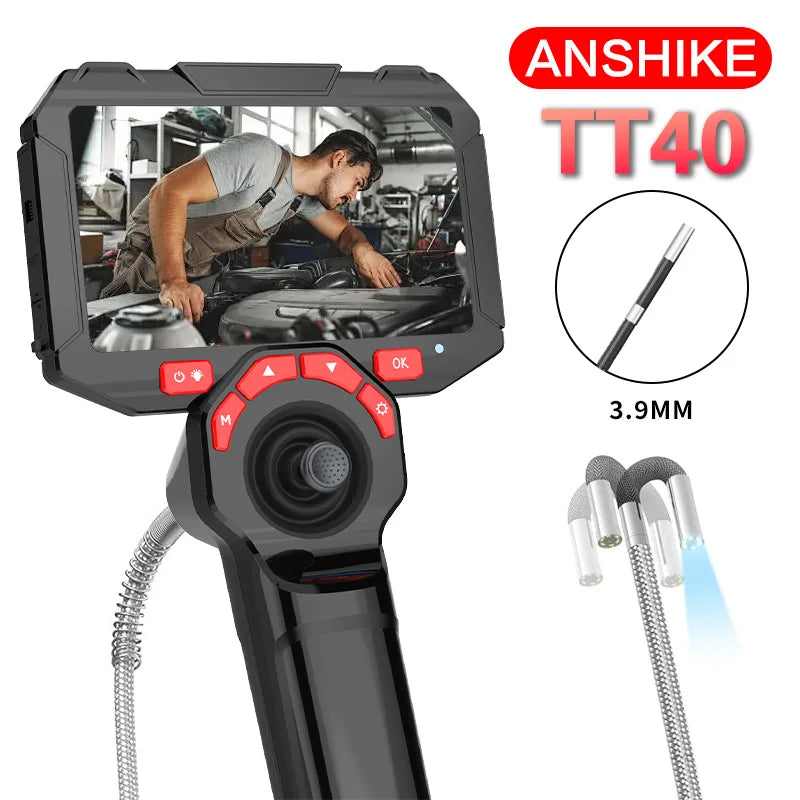 Borescope - TT40 Articulating Borescope 1080P 4.5 Inch IPS Four Way 720° Steering Endoscope Camera