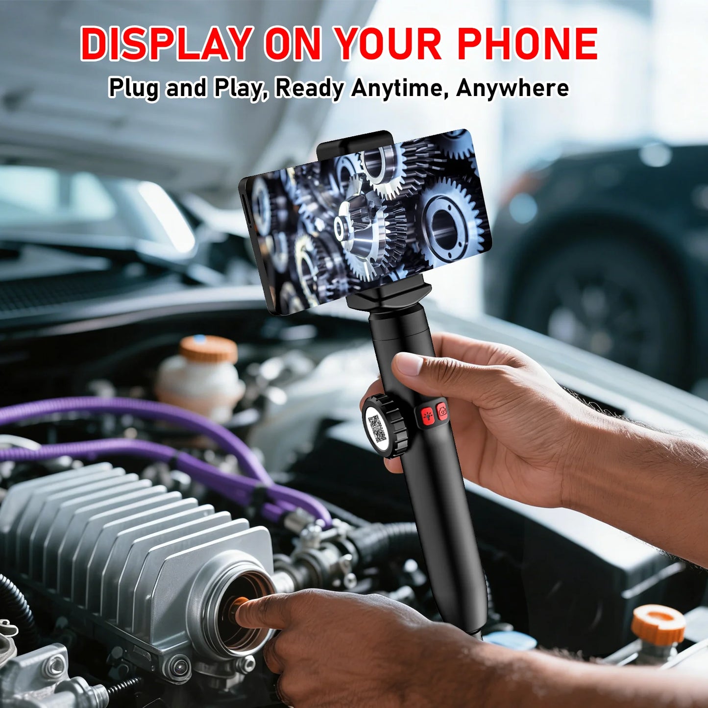 Borescope - 5 Inch Screen, 3.9/6.0/8.0mm Camera, HD 1080P with LED