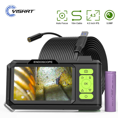 Borescope - 4.3 Inch IPS Screen, USB Waterproof Rigid HD1080P Camera