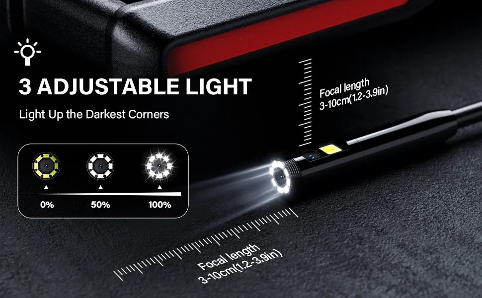 Borescope - 5‘’ IPS Screen Portable 8MM HD1080P New Upgraded Model