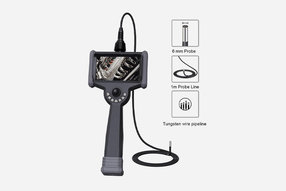 Borescope Inspection Camera - VS-GP Series Articulating Probe With 6in 1080P Touchscreen LCD